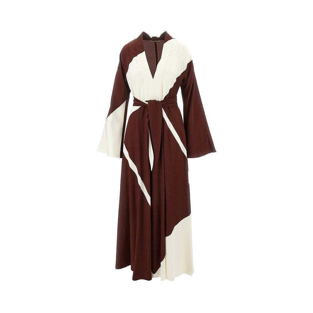 Alberta Ferretti Printed Viscose Twill Long Dress